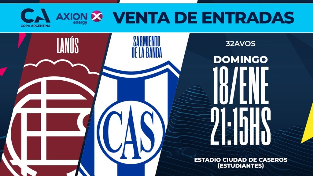 Copa Argentina: arrancó la venta de entradas para el cruce entre Sarmiento y Lanús
