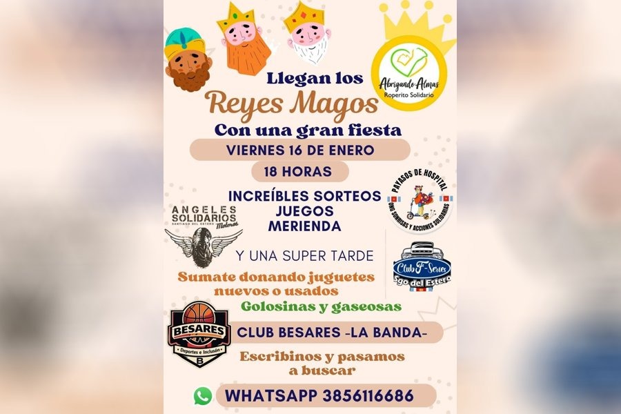 Organizan una gran fiesta solidaria por Reyes Magos en La Banda
