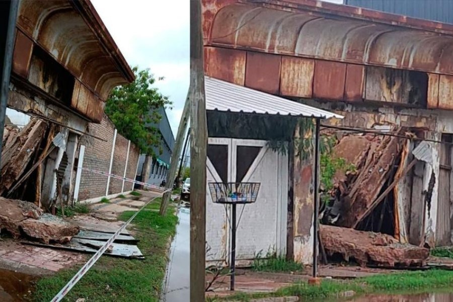 Se derrumbó parte de un histórico edificio de Añatuya debido a las lluvias