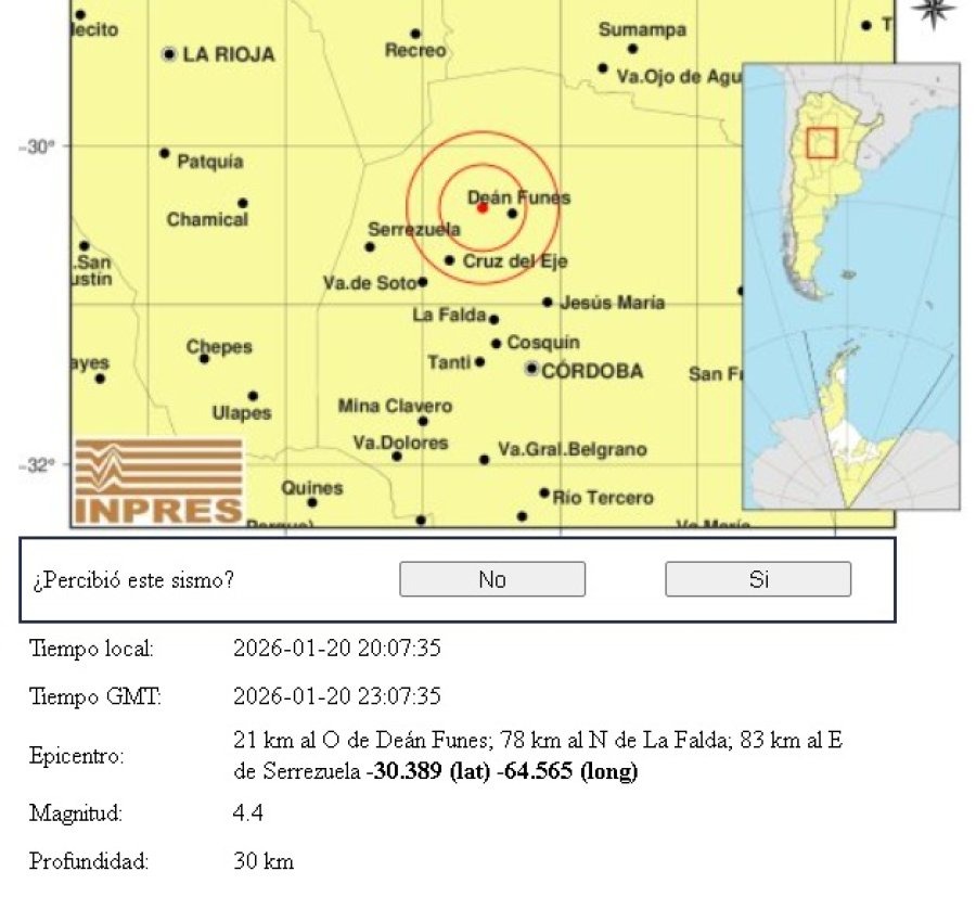 Susto nocturno: un fuerte temblor de 4.4 grados sacudió al sur de la provincia