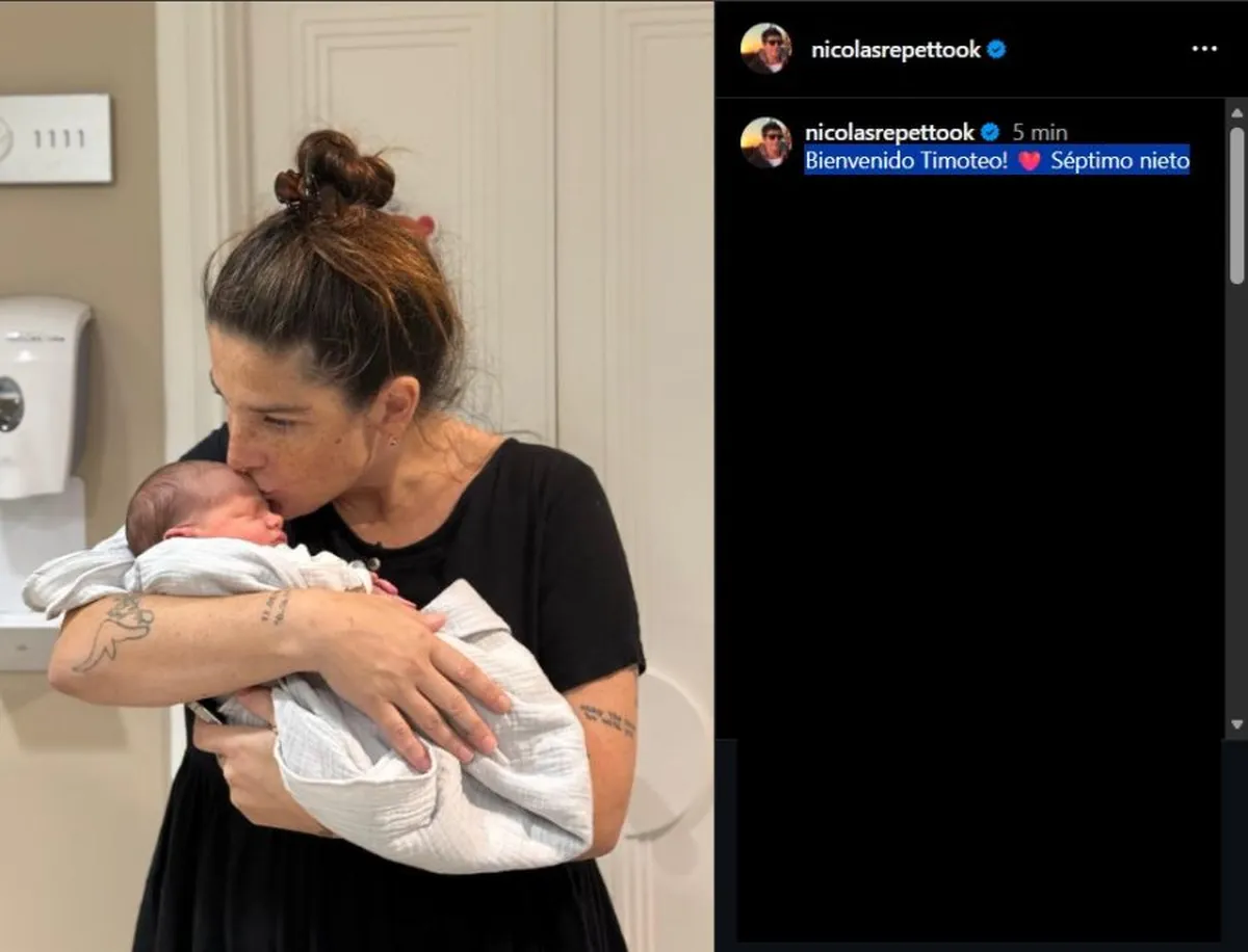 Nicolás Repetto mostró por primera vez la cara de Timoteo, el hijo de Juana Repetto