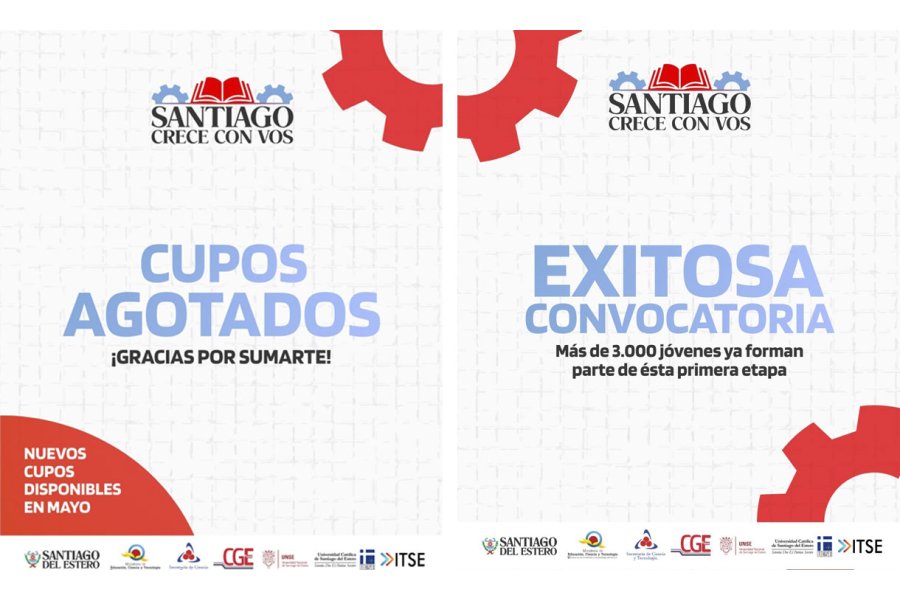 “Santiago Crece con Vos” completó sus cupos: más de 3.000 jóvenes iniciarán la capacitación en abril