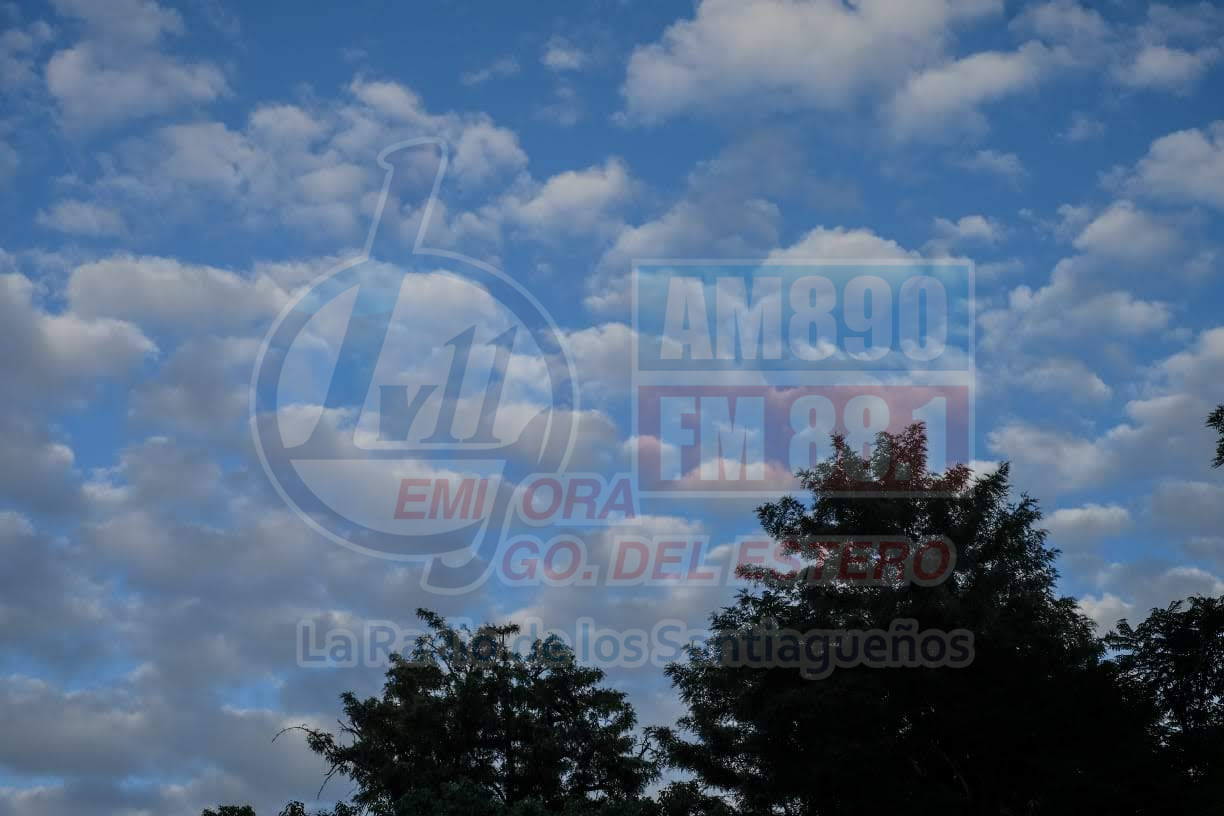 Máxima de 30° y tormentas aisladas: el clima para este sábado en Santiago del Estero