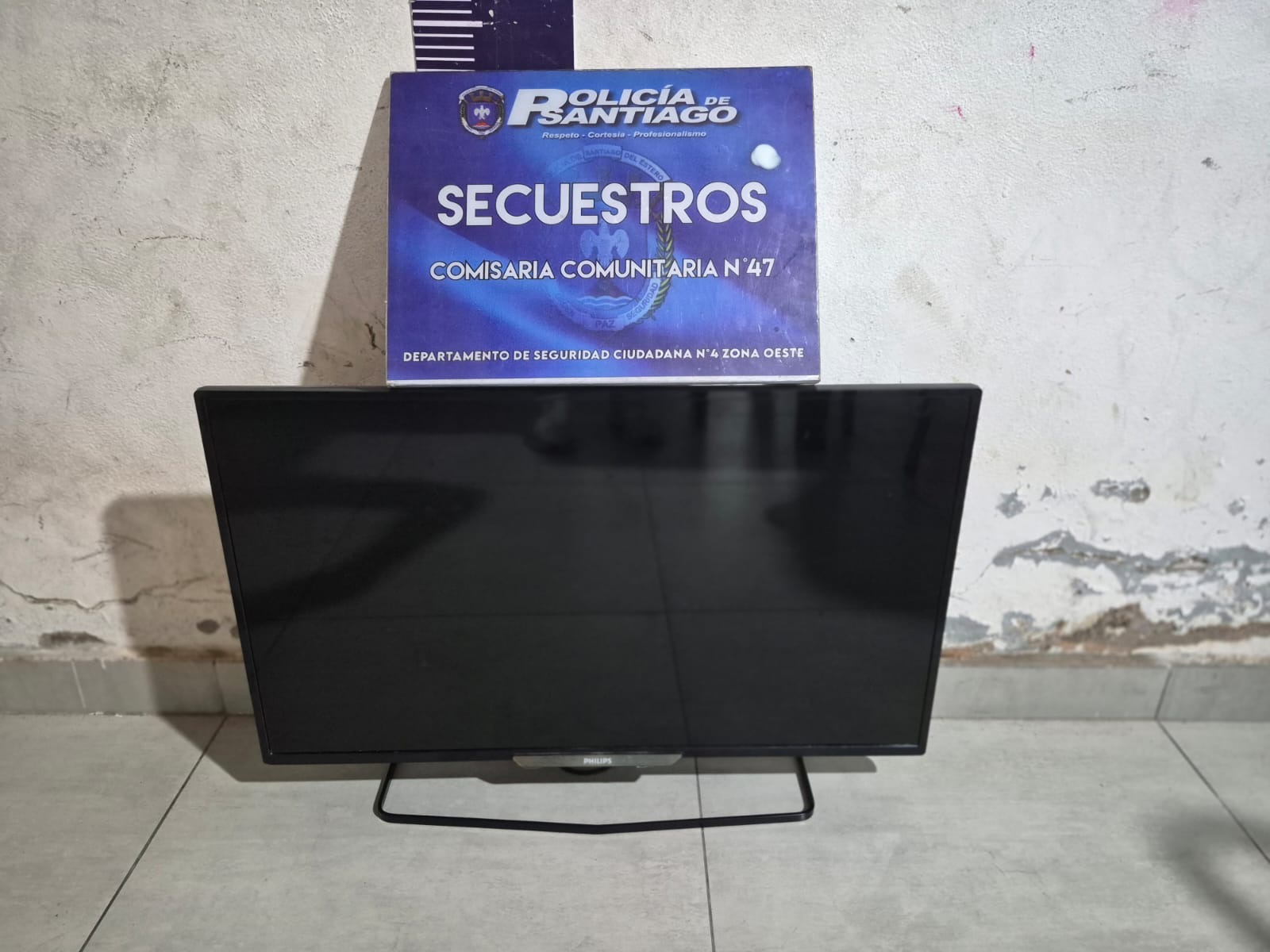 Secuestran un televisor robado en La Banda y lo remiten a la comisaría donde fue denunciado