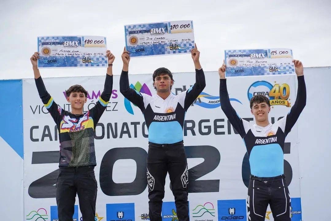 Lisandro Díaz se consagró campeón argentino de BMX en la categoría mayores