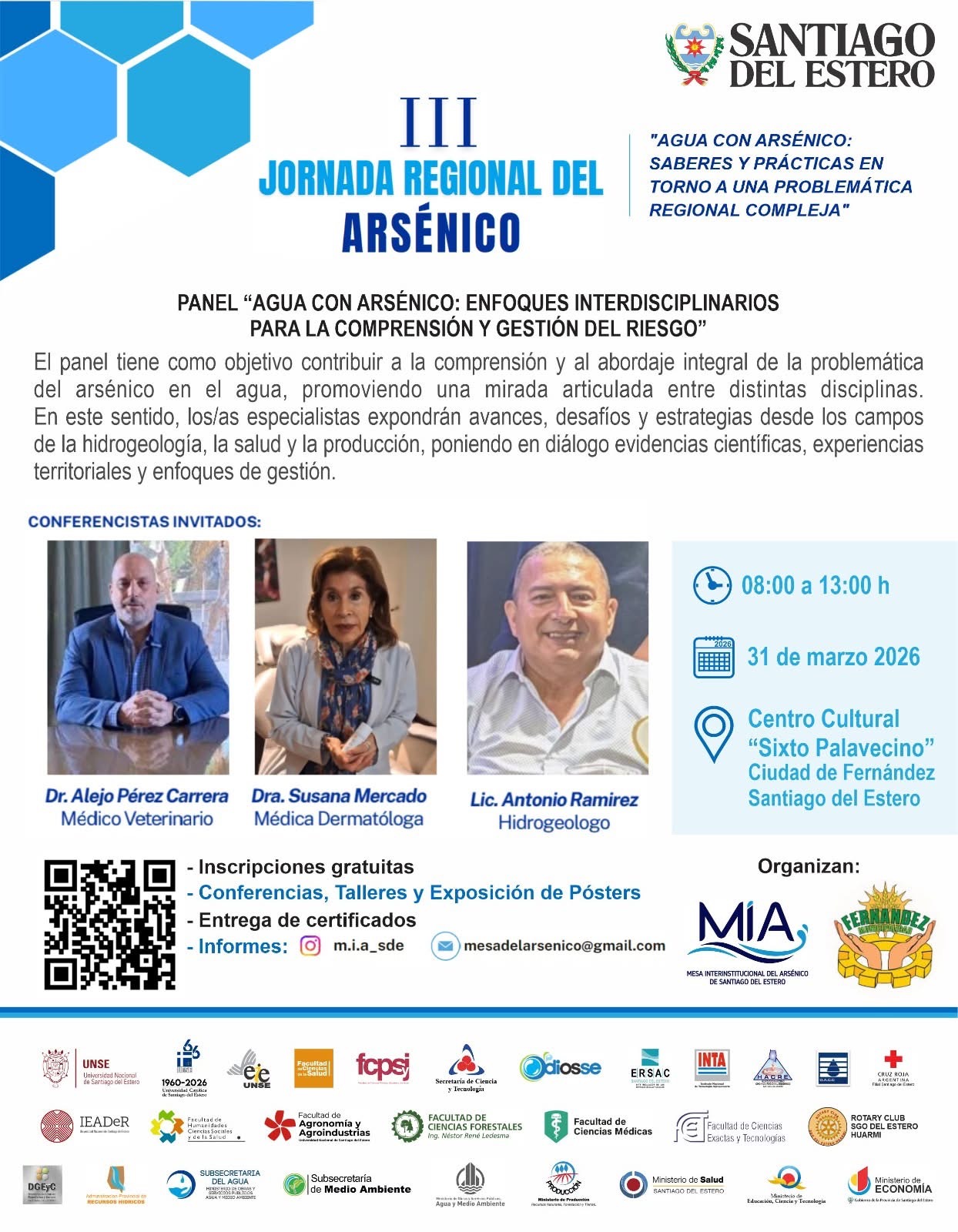 Fernández será sede de la Tercera Jornada Regional del Arsénico