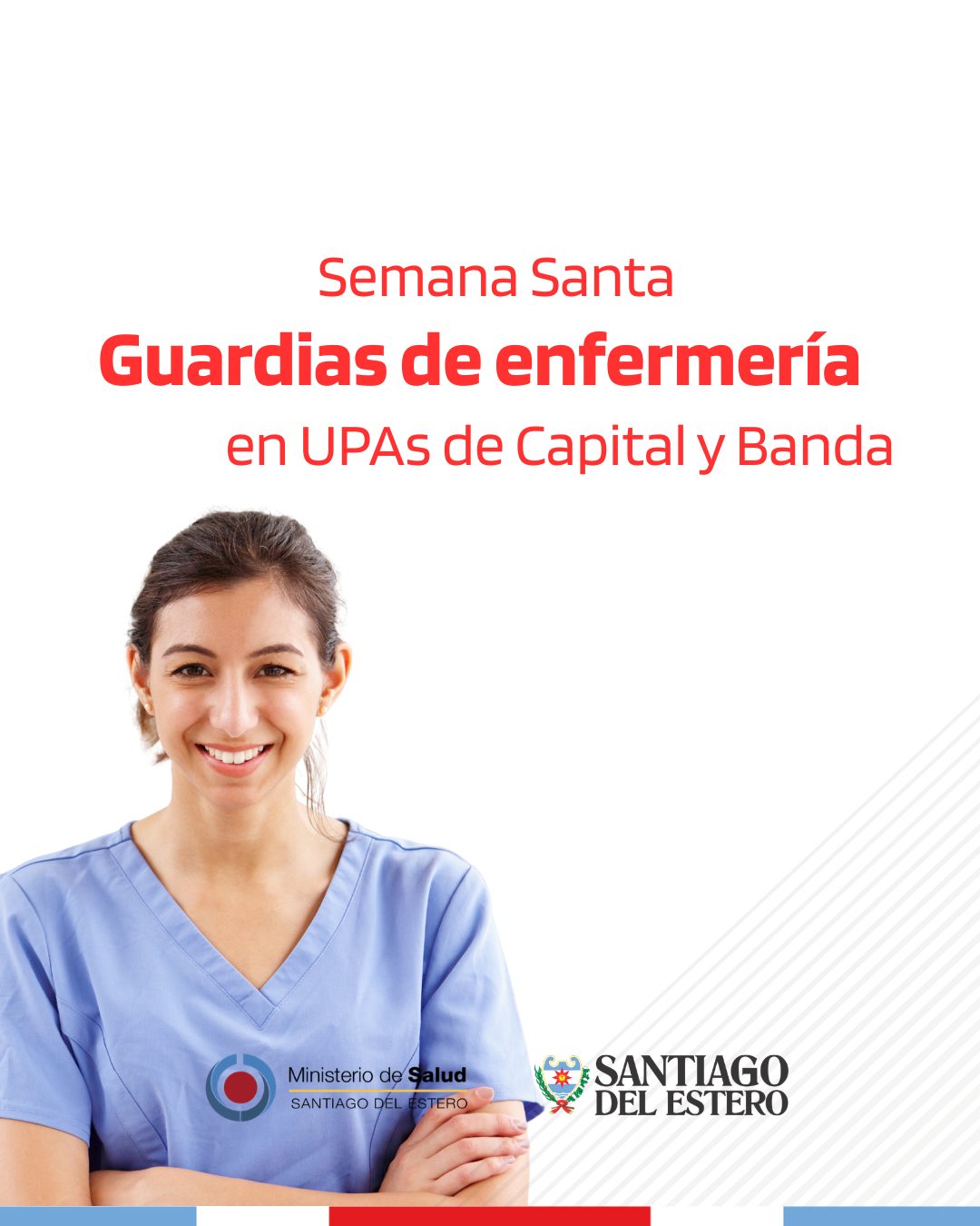 Garantizan guardias de enfermería en UPAs de Capital y La Banda durante Semana Santa